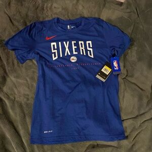 Nike 76ers blue Dri-Fit tshirt Men small NWT